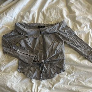 Off the should tie blouse